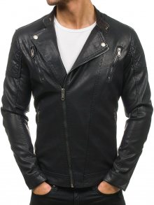 Černá pánská koženková bunda Bolf EX389