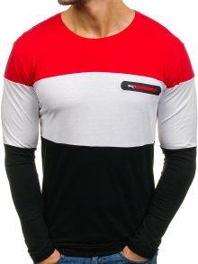 Černo-červené pánské tričko s dlouhým rukávem Bolf 1166