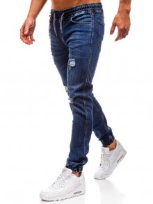 Tmavě modré pánské džínové jogger kalhoty Bolf 2022