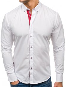 Bílá pánská elegantní košile s dlouhým rukávem Bolf 6930