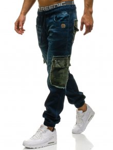 Tmavě modré pánské džínové jogger kalhoty Bolf 0862